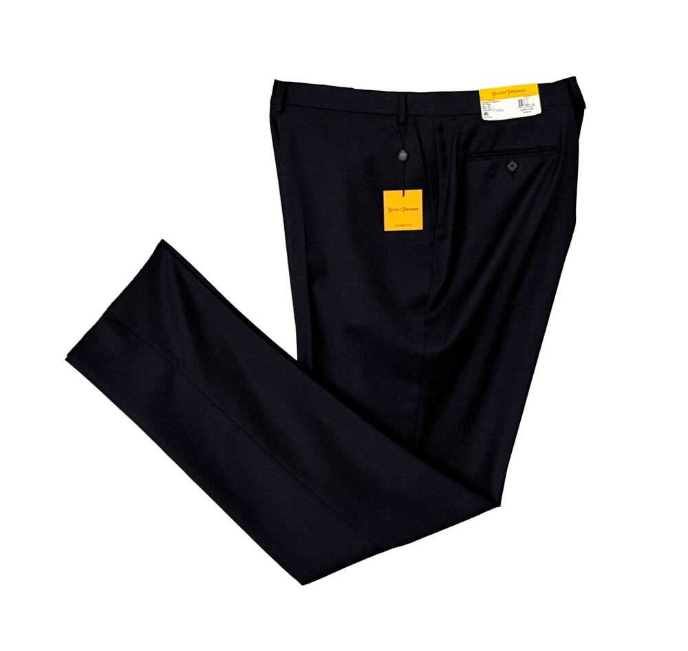 Hickey Freeman Suit Pant Men's 50W Classic Fit Stretch Wool Blend Navy NWT